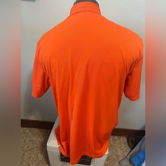Nike FitDry Mens XL TG Orange Short Sleeve Polo - Picture 3 of 7